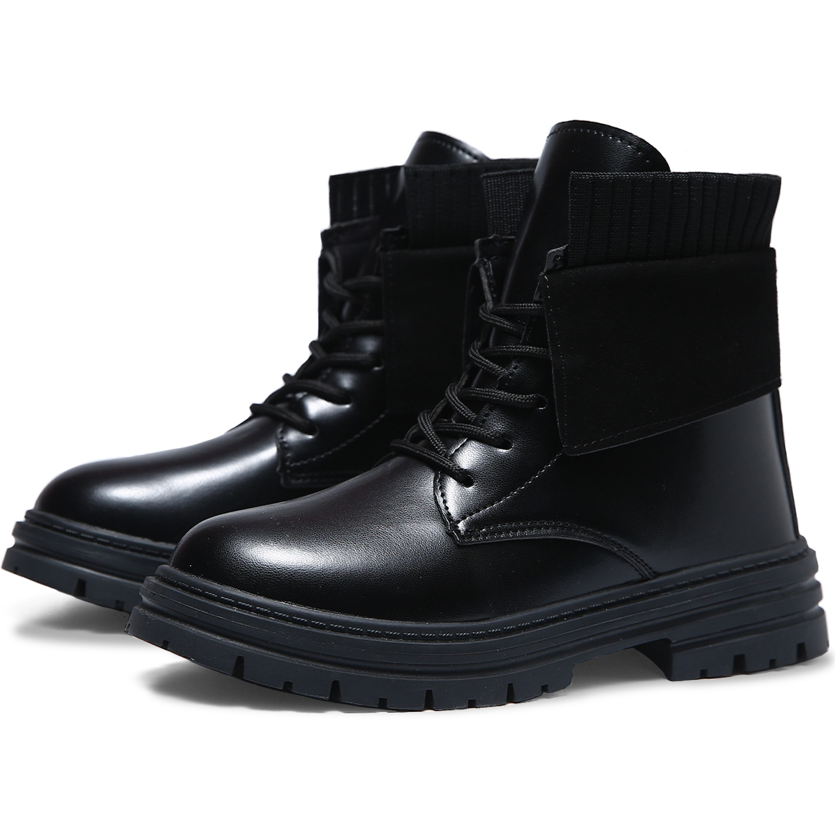 Botas Shendy Vendy Negras Tipo Piel Casuales para Mujer