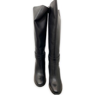 Foto 3 | Bota Alta de Piel Via Libera Negra para Mujer