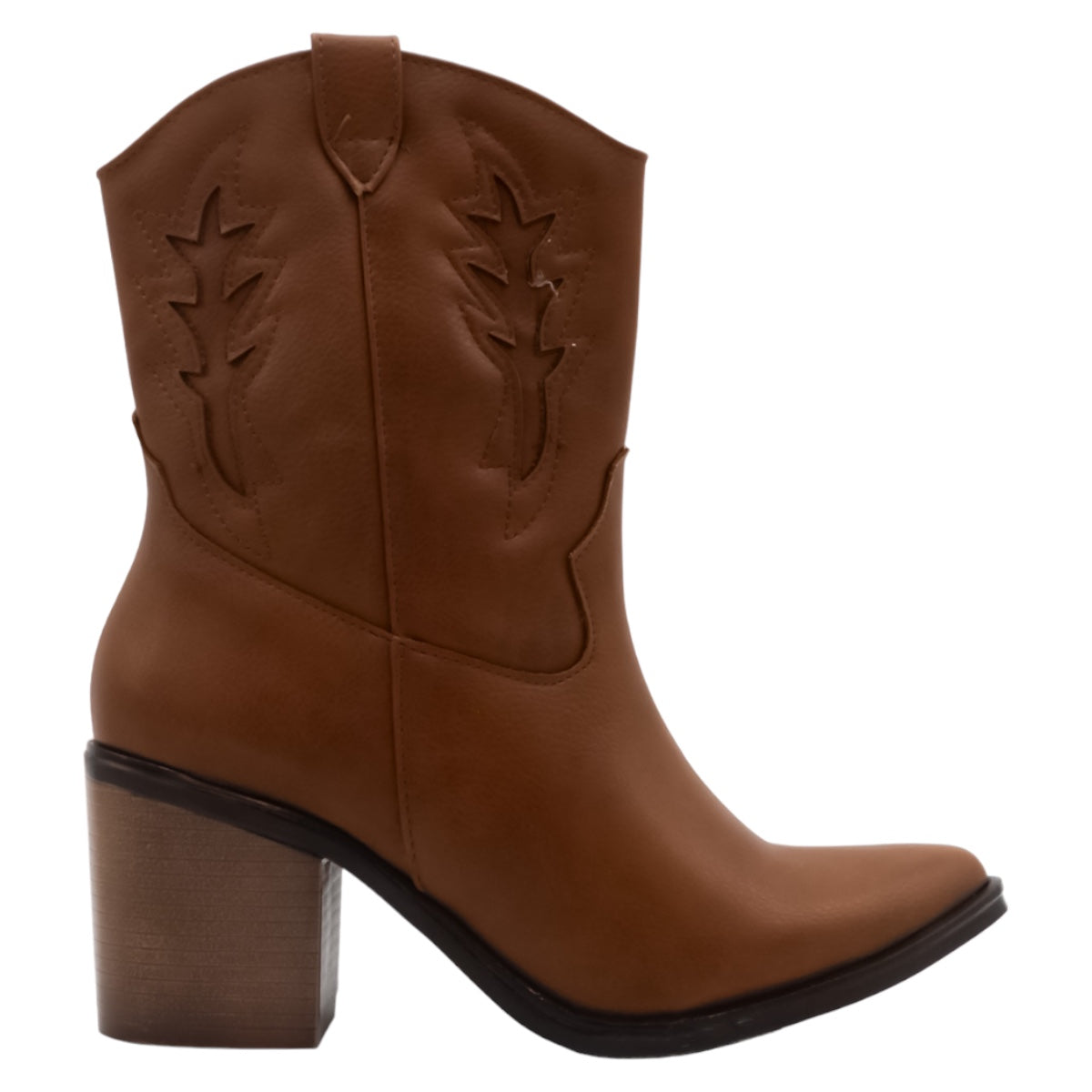 Foto 2 | Botas RBCollection Tipo Western Exterior Piel Vegana Café para Mujer