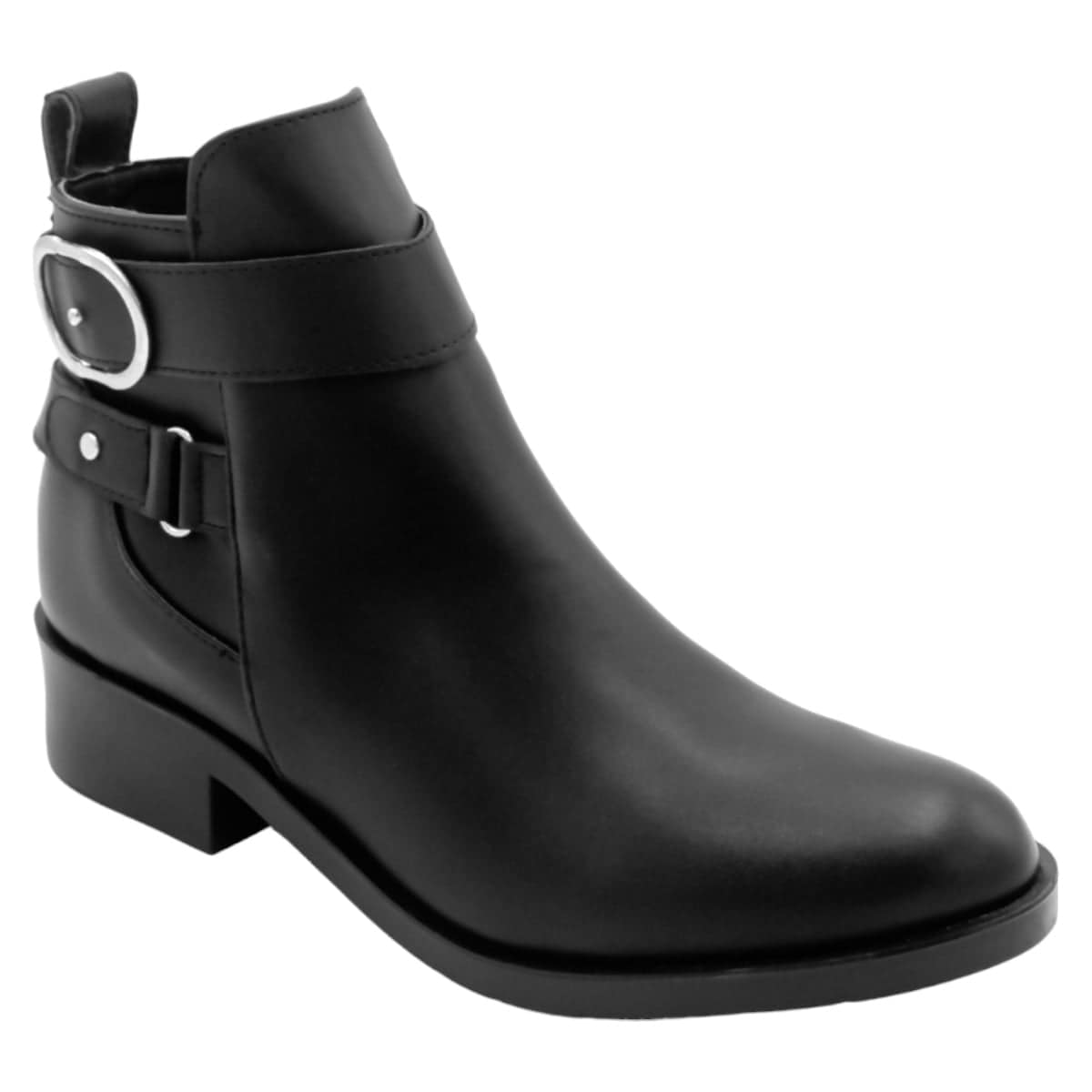 Botas Casuales Exterior Piel Vegana Color Negro Para Mujer De Rbcollection,Size 24 cm
