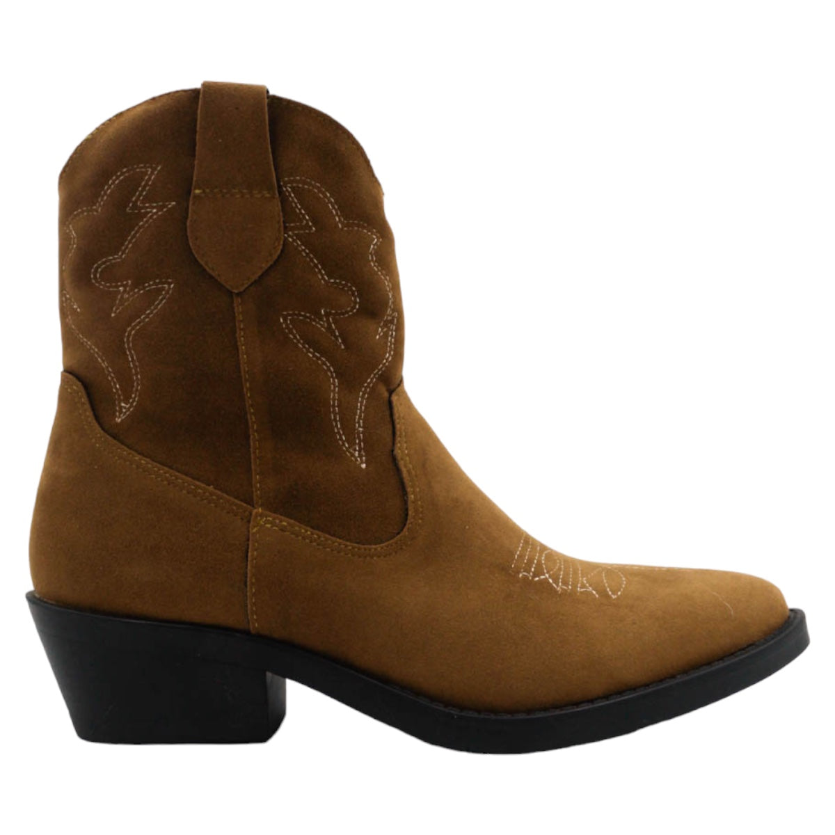 Foto 3 pulgar | Botas Tipo Western Exterior Gamuza Sintética Color Café Para Mujer De Rbcollection