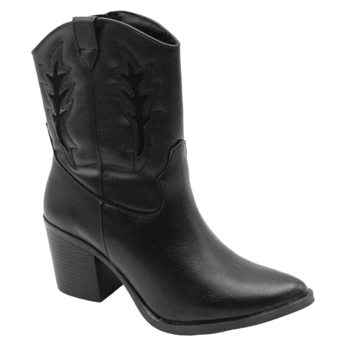 Foto 2 pulgar | Botas Tipo Western Exterior Piel Vegana Color Negro Para Mujer De Rbcollection