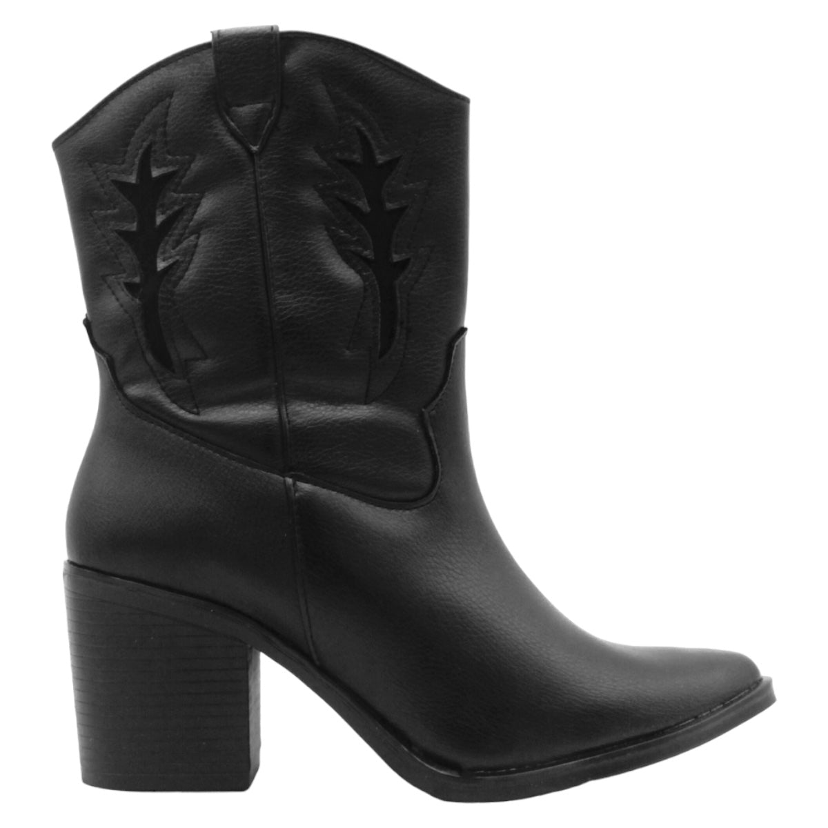 Foto 3 pulgar | Botas Tipo Western Exterior Piel Vegana Color Negro Para Mujer De Rbcollection