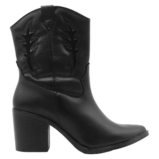 Foto 2 | Botas Tipo Western Exterior Piel Vegana Color Negro Para Mujer De Rbcollection