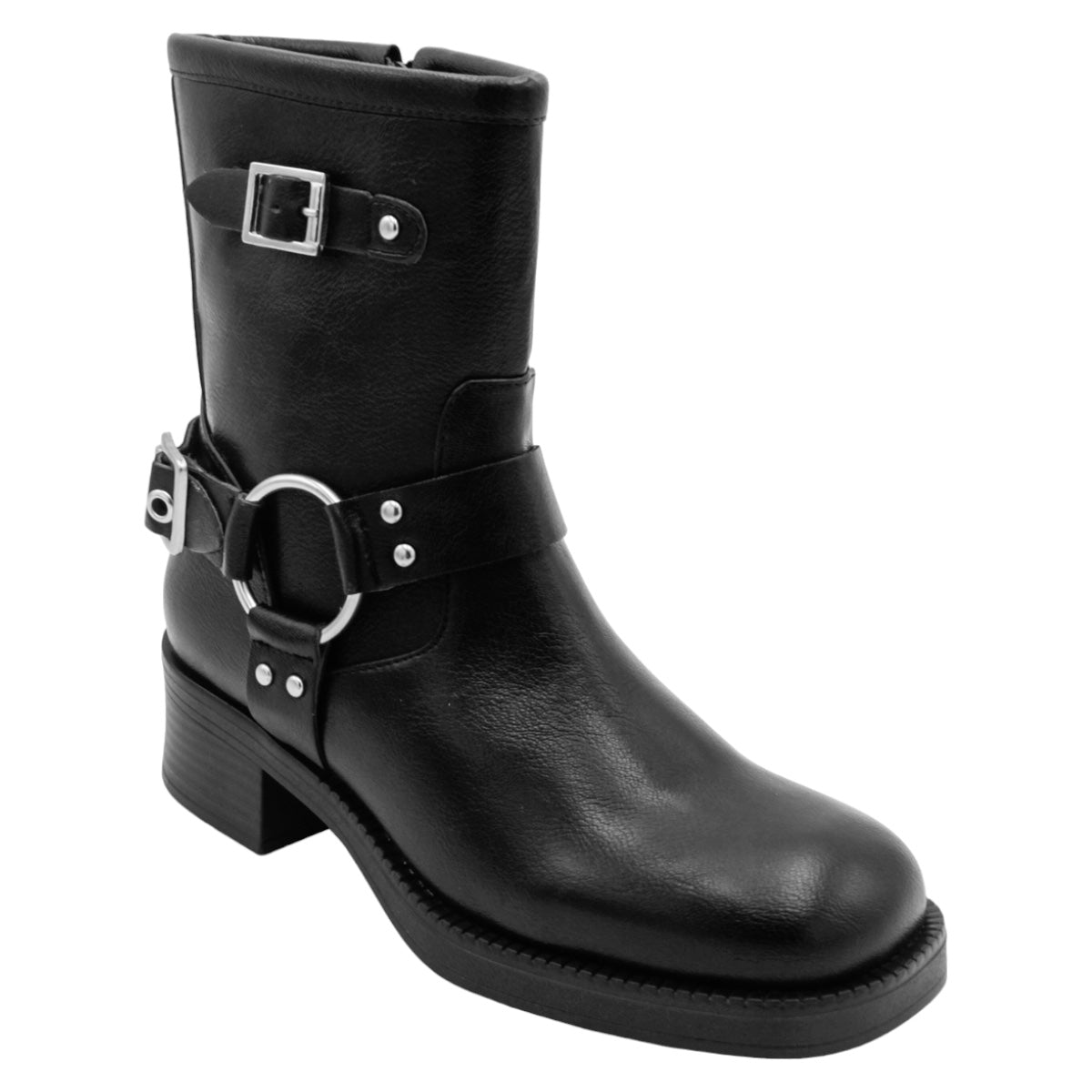 Botas Casuales Exterior Piel Vegana Color Negro Para Mujer De Rbcollection