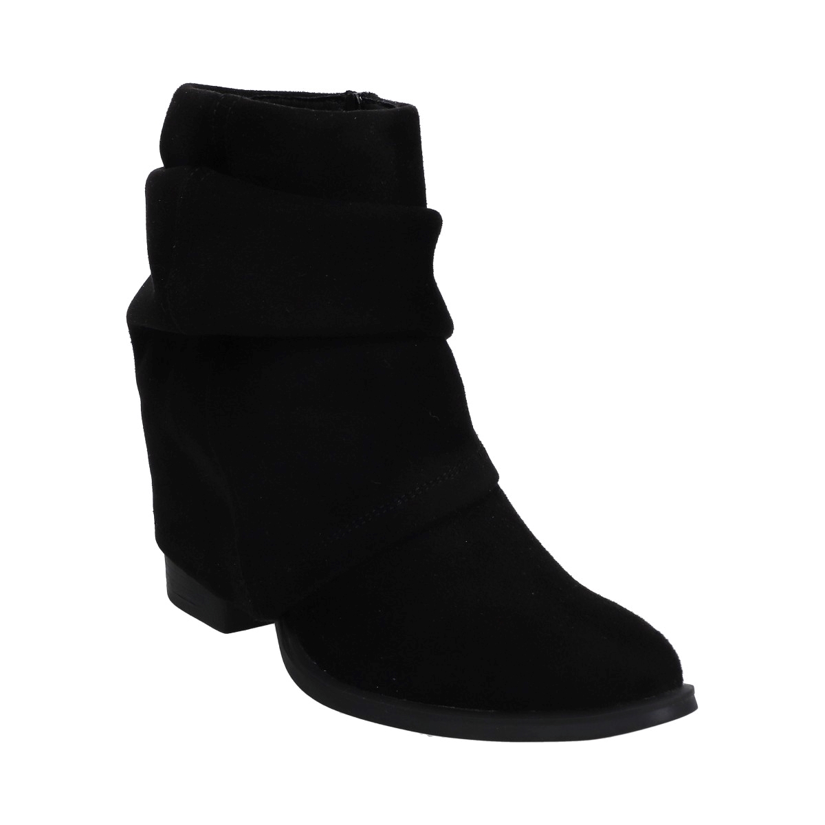 Botin Dama Berlin Vaquero Textil Negro Con Solapa