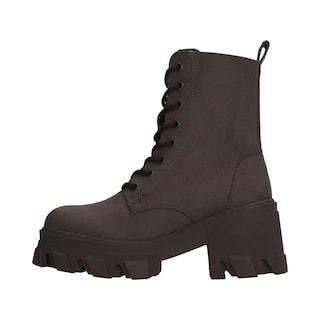 Foto 3 | Botin Dama Berlin Textil Cafe Tipo Chunky Con Agujetas