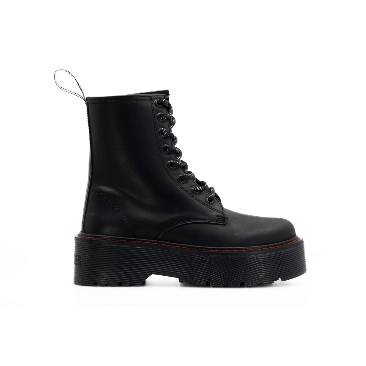 Botas Offlander De Plataformas Negras De Piel Genuina