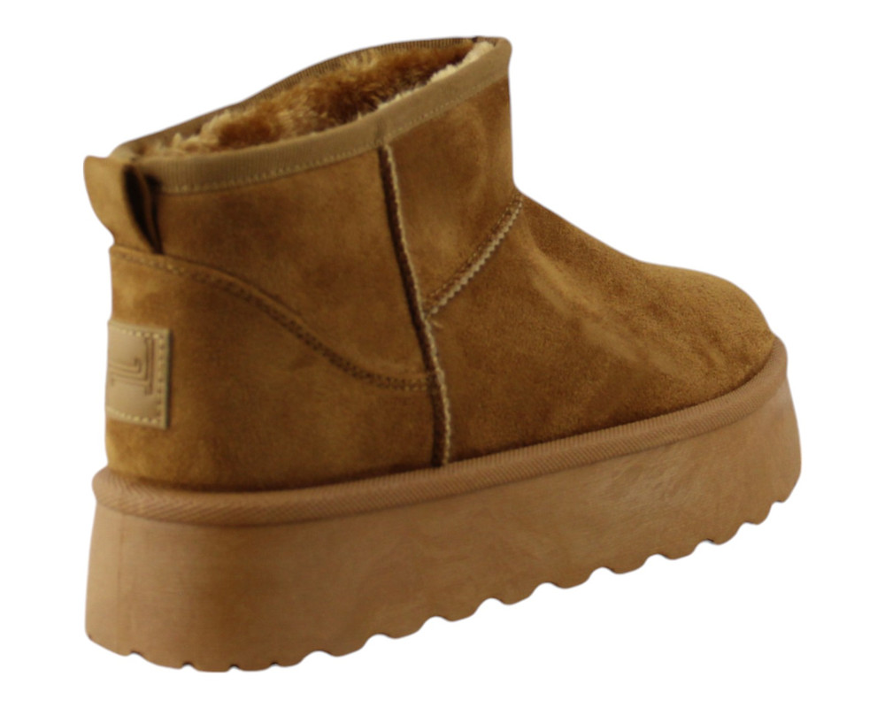 Foto 4 pulgar | Botin Para Mujer Lob Footwear Pu Suede Café 92804965