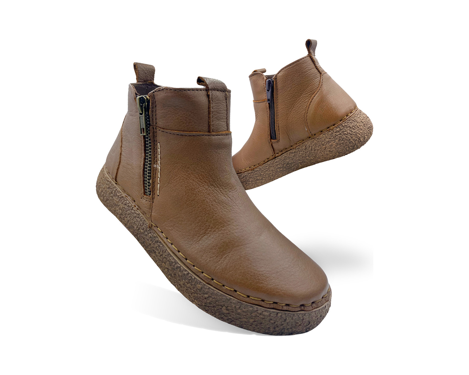 Foto 4 pulgar | Botin Lobo Solo Piel Cafe Dama