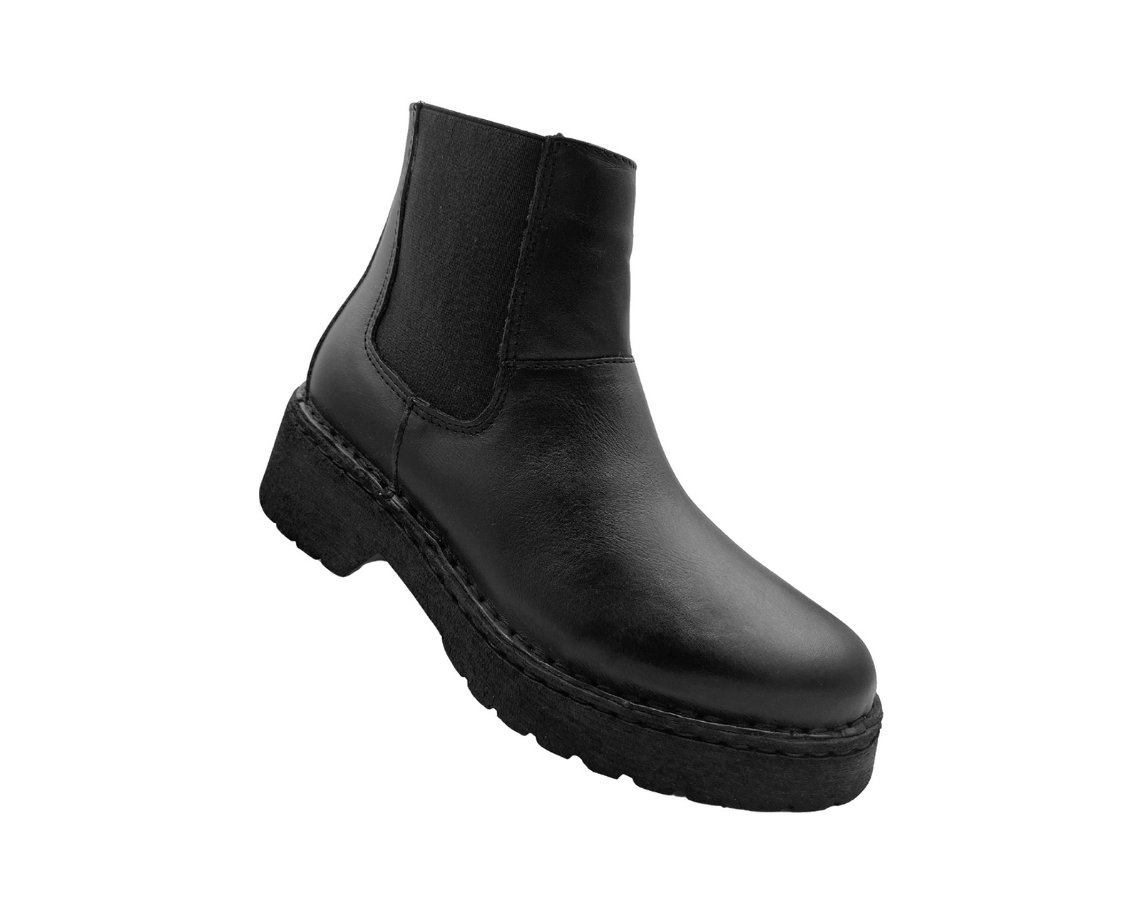 Foto 4 pulgar | Bota Botin Negro Piel Dama Lobo Solo