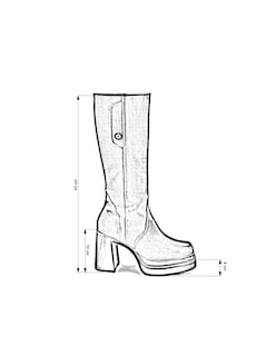 Foto 6 | Bota Alta Dasalo en Piel Café con Tacón y Plataforma para Mujer