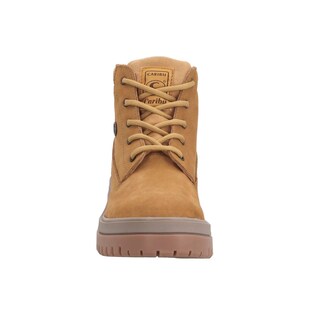 Foto 5 | Bota Caribu 616t Nobuck Piel Color Paja Botines Para Dama Antiderrapante
