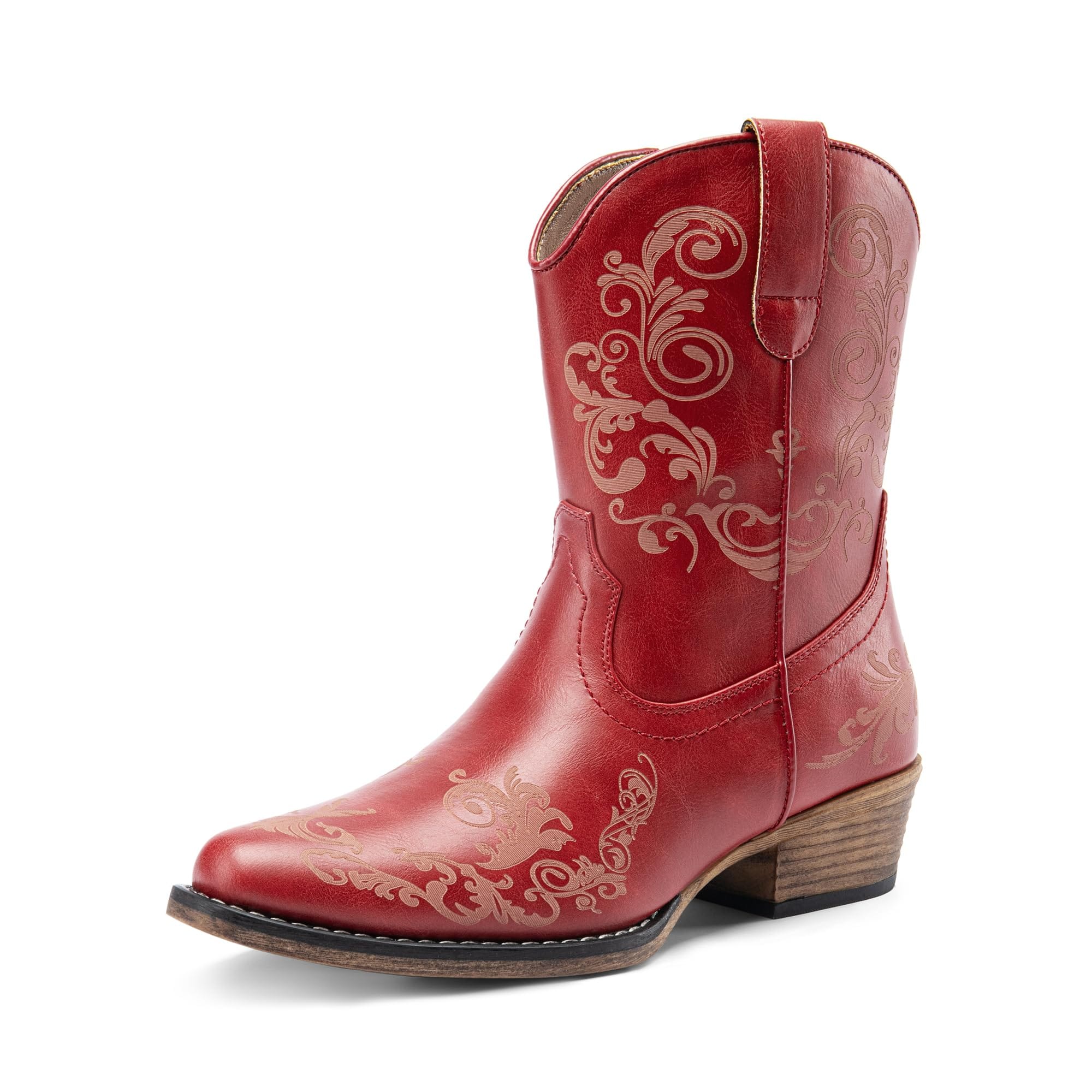 Botines Dream Pairs Cowboy Cowgirl Western Para Mujer, Color Rojo 8.5 - Venta Internacional. $1,366