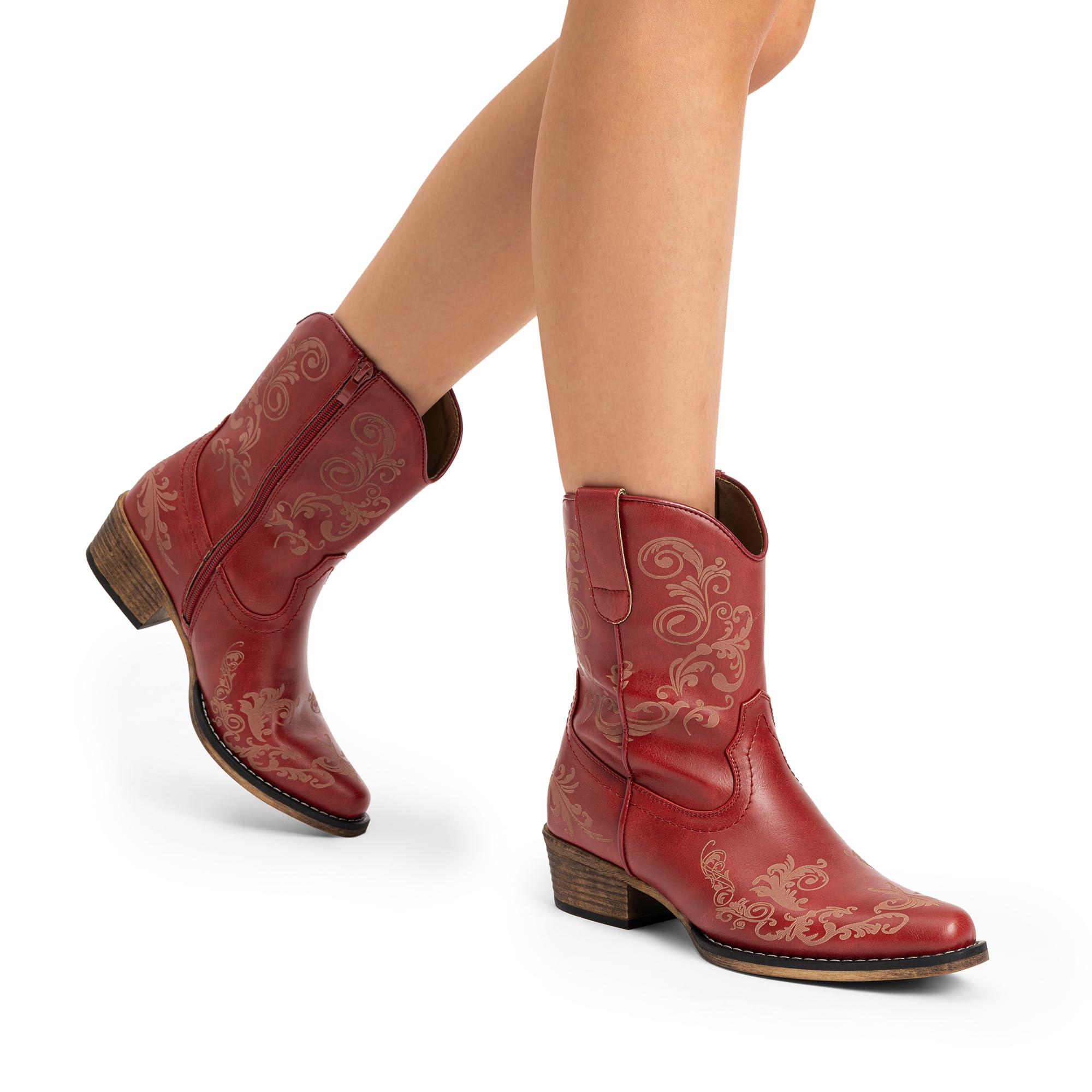 Foto 8 pulgar | Botines Dream Pairs Cowboy Cowgirl Western Para Mujer, Color Rojo 8.5 - Venta Internacional.