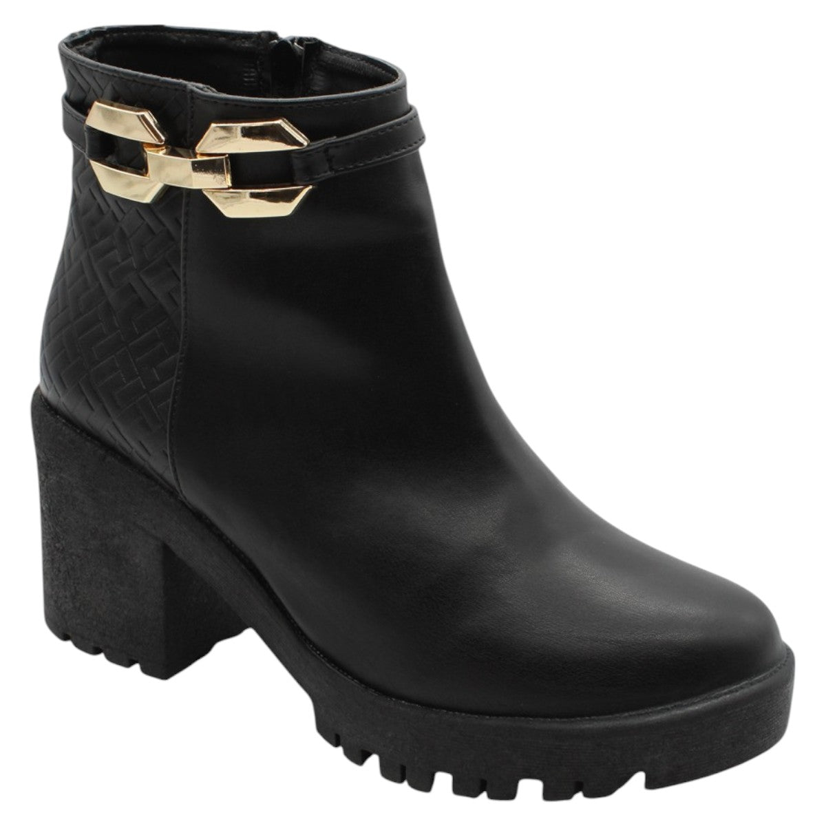 Foto 2 pulgar | Botín con Tacón RBCollection Exterior Piel Vegana Negro para Mujer