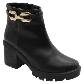 Foto 1 | Botín con Tacón RBCollection Exterior Piel Vegana Negro para Mujer