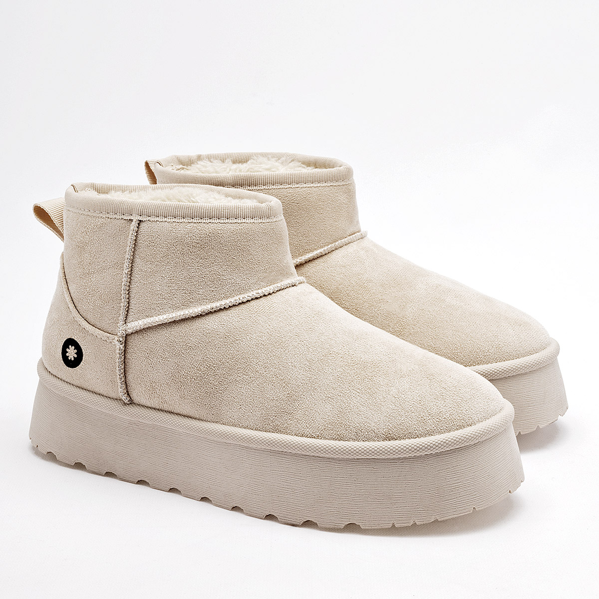 Foto 2 | Bota con Peluche Moramora Beige para Mujer