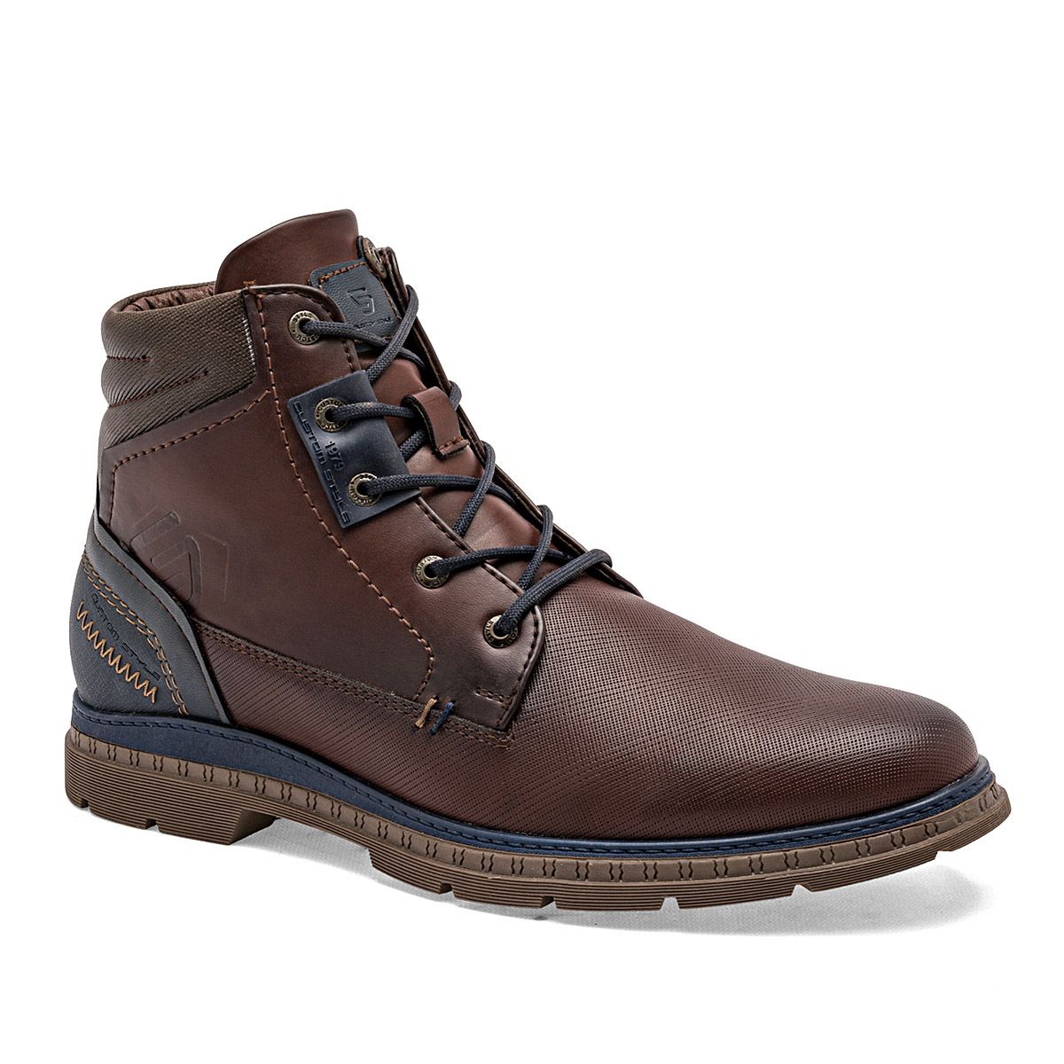 Negro Total Bota Para Hombre Café Marino