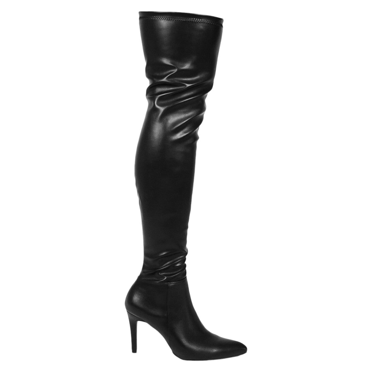 Foto 4 pulgar | Botas Altas Rbcollection Exterior Piel Vegana Negro Para Mujer