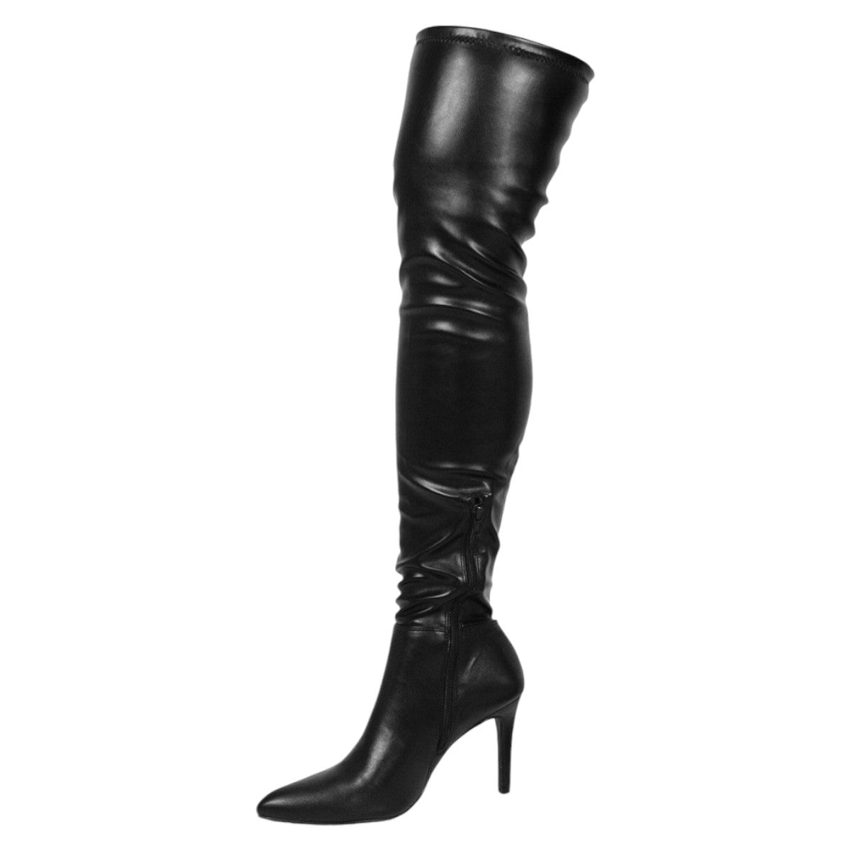 Foto 5 pulgar | Botas Altas Rbcollection Exterior Piel Vegana Negro Para Mujer