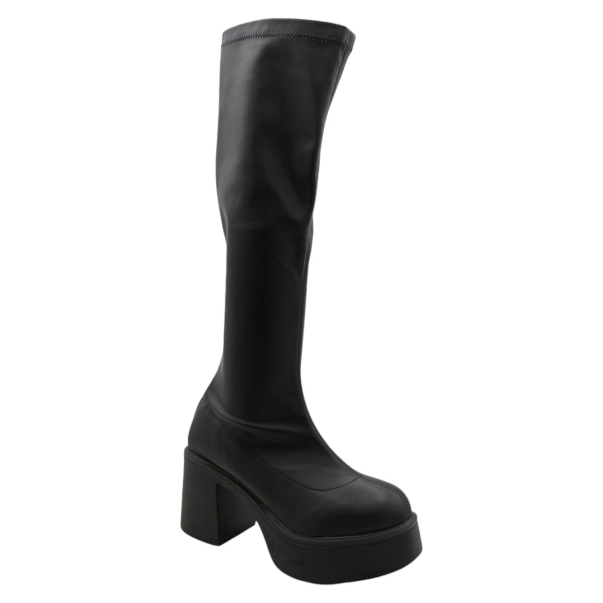 Foto 2 pulgar | Botas Altas Rbcollection Exterior Piel Vegana Negro Para Mujer