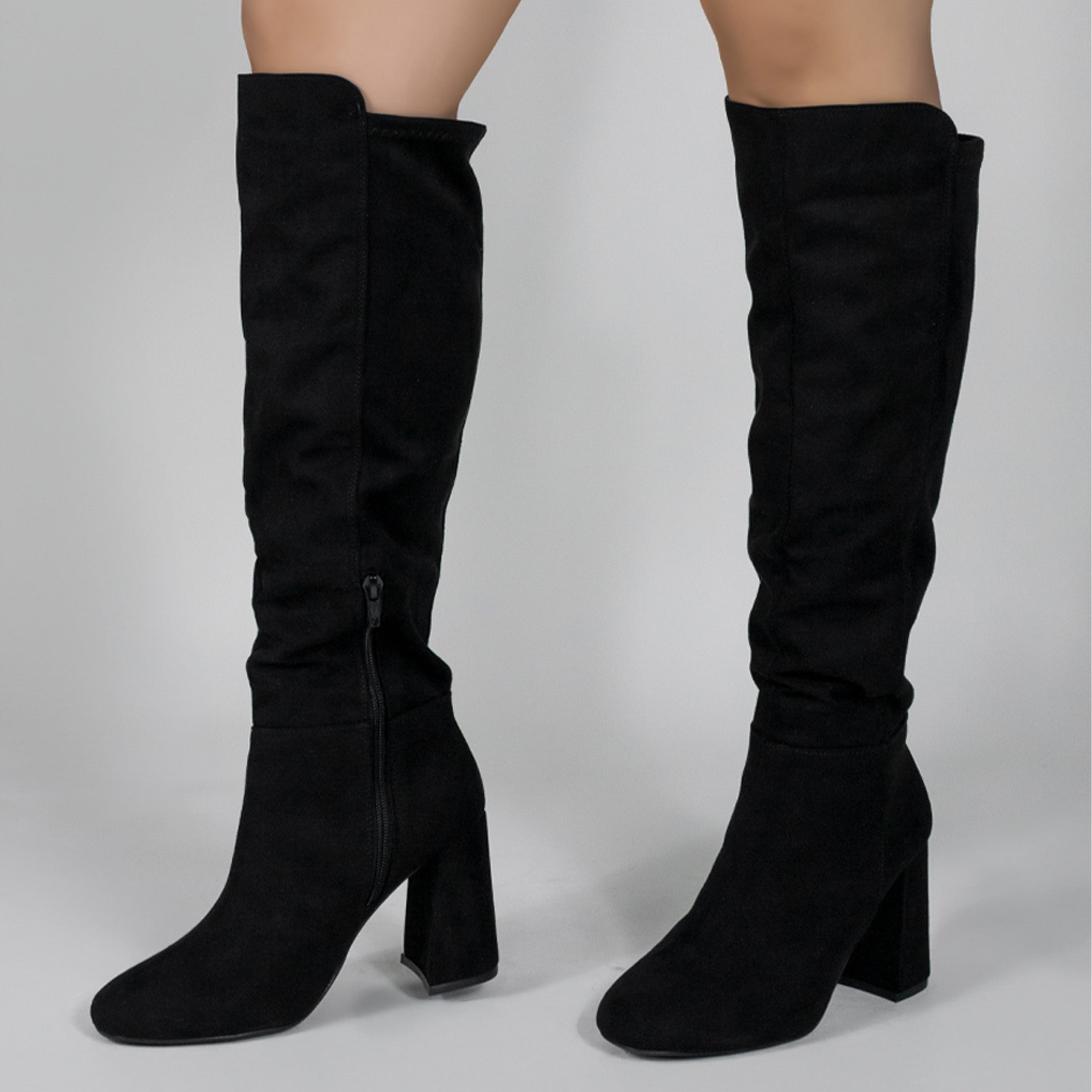 Foto 3 pulgar | Botas Altas Rbcollection Exterior Gamuza Sintética Negro Para Mujer