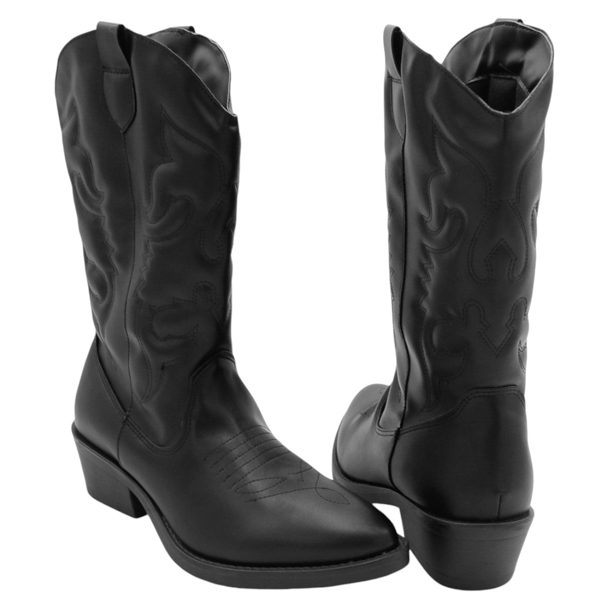 Foto 7 pulgar | Botas Tipo Western Rbcollection Exterior Piel Vegana Negro para Mujer