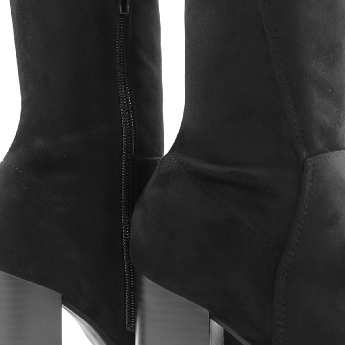 Foto 7 pulgar | Botas Altas Rbcollection Exterior Gamuza Negro para Mujer