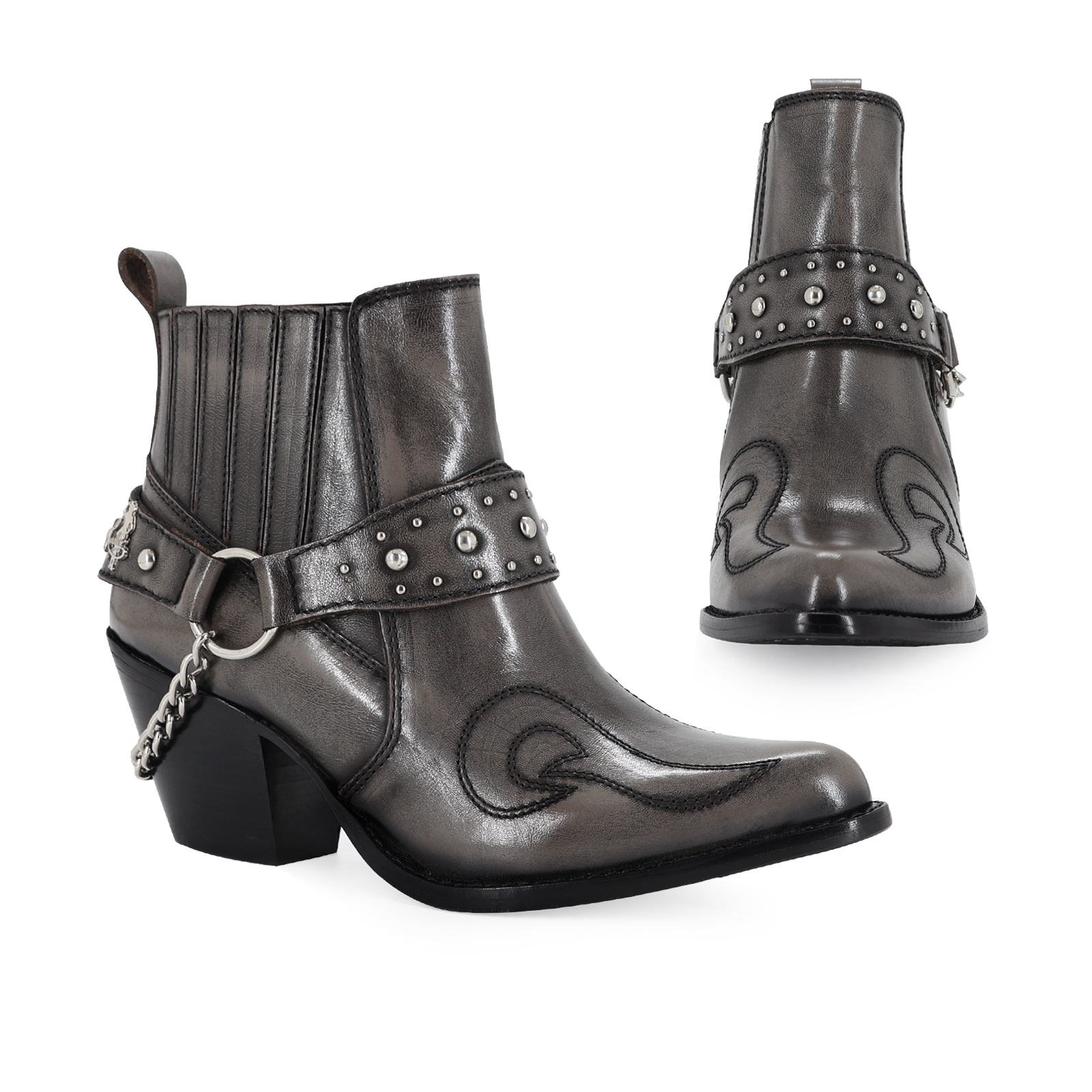 Botin Real Moda Vaquera Spirit Color Gris Piel Res