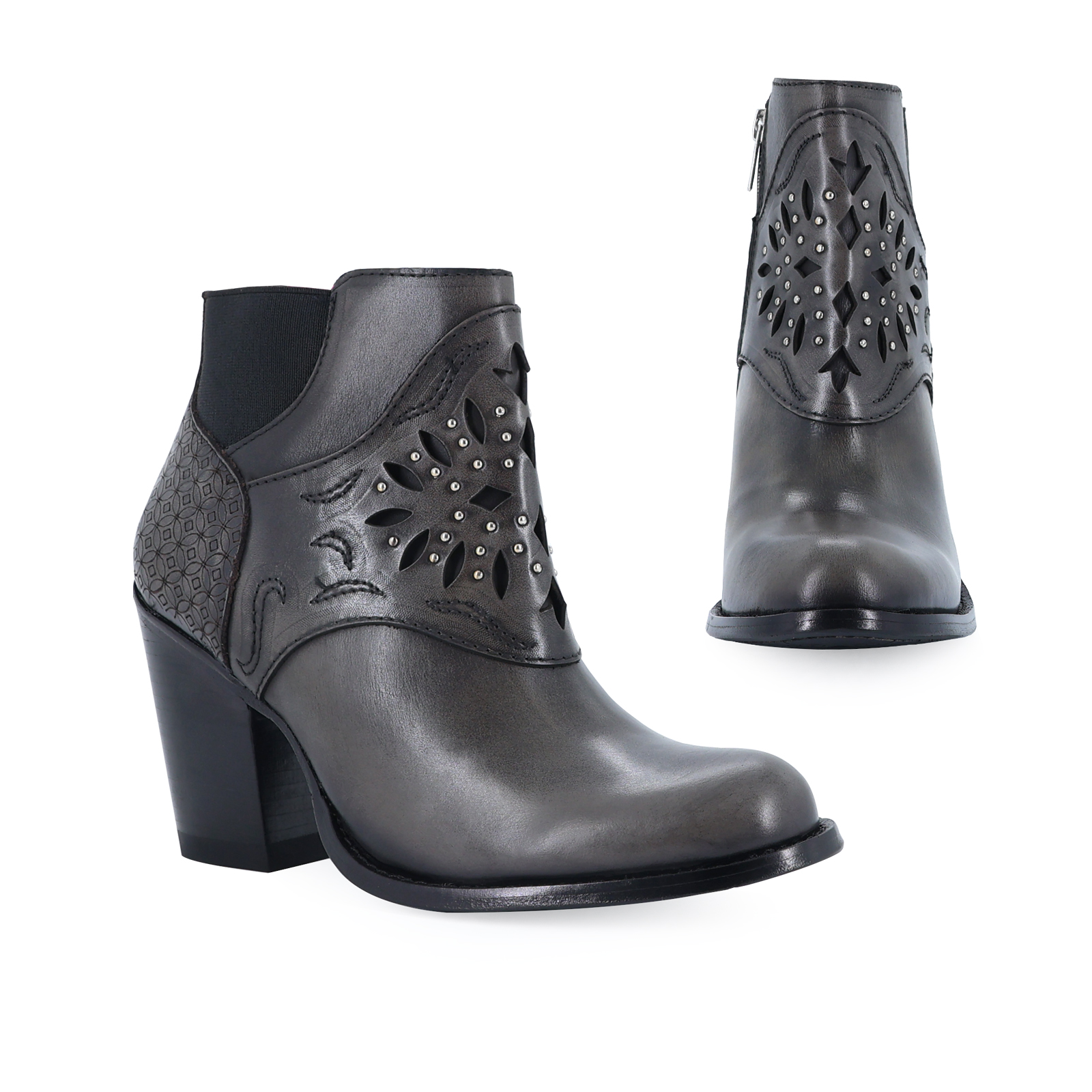 Botin Real Moda Vaquera Maryland Color Gris Piel Res