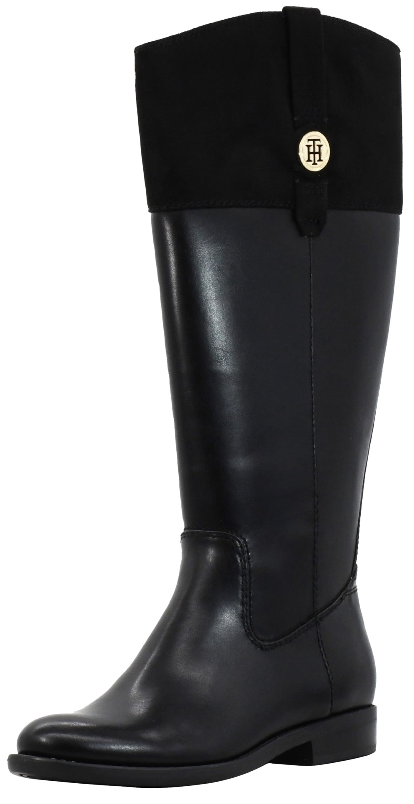 Bota Tommy Hilfiger Shano, Pantorrilla Ancha Para Mujer, Color Negro 6us - Venta Internacional.