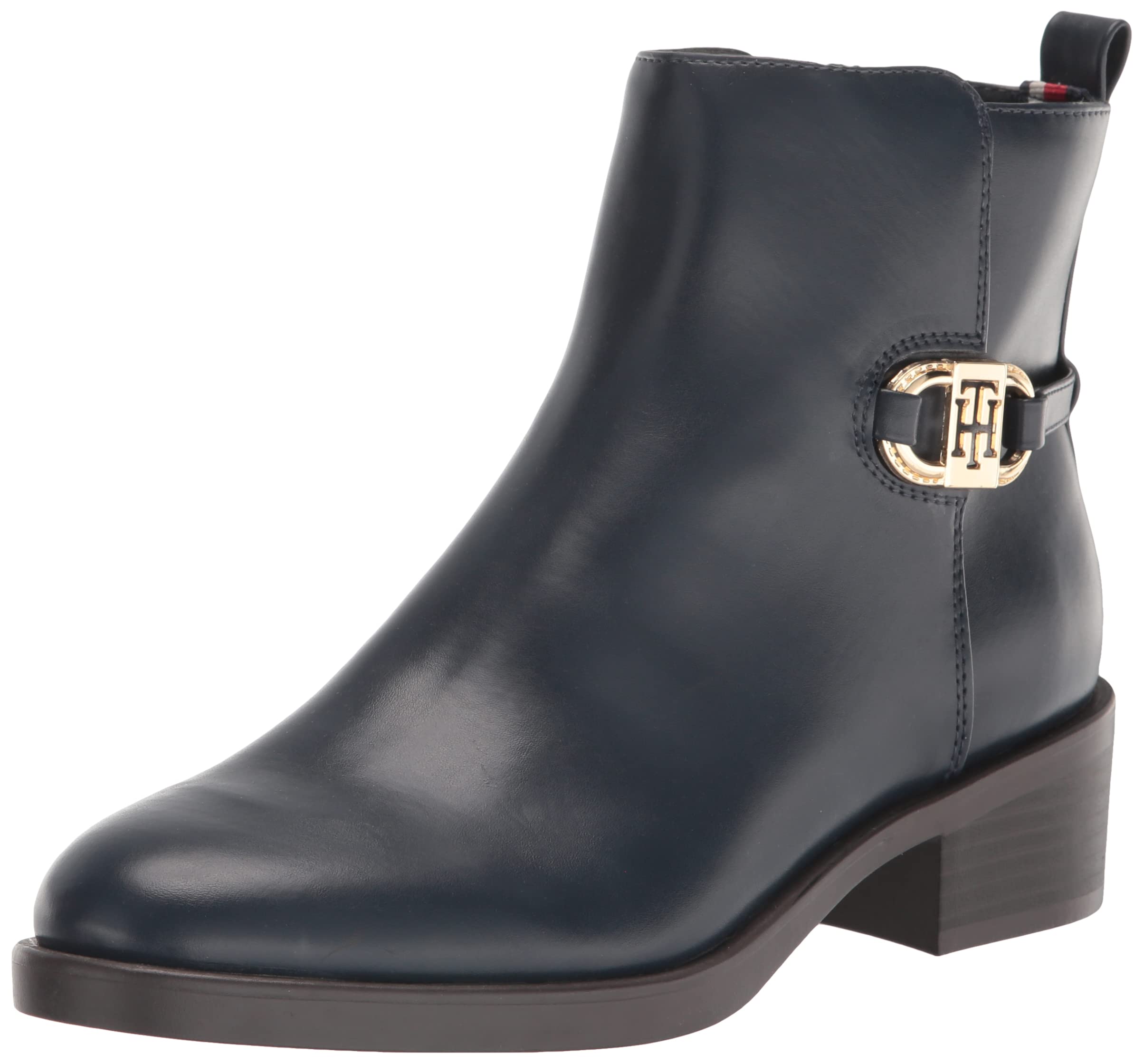 Bota Tommy Hilfiger Imiera Para Mujer, Color Azul Marino, Talla 6.5 - Venta Internacional.