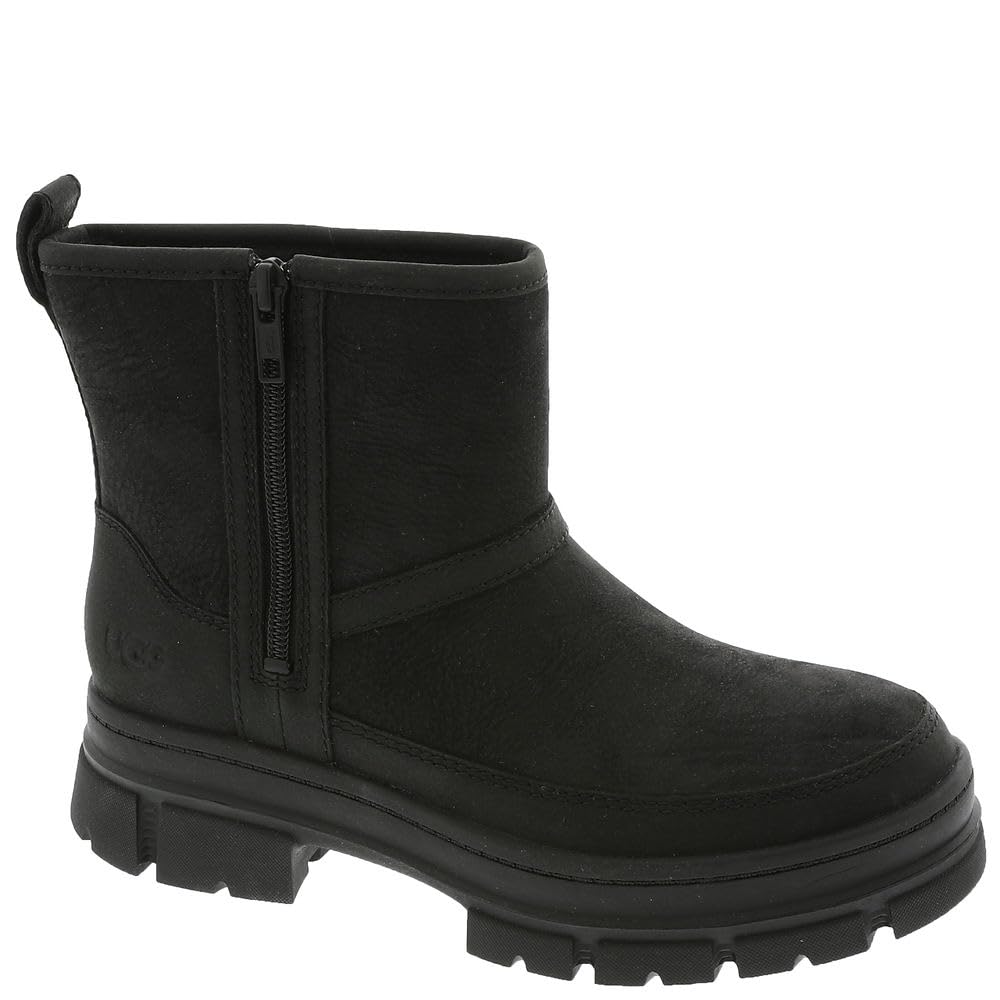 Foto 2 pulgar | Bota De Moda Ugg Ashton Para Mujer, Piel Negra, Impermeable 6.5 - Venta Internacional.