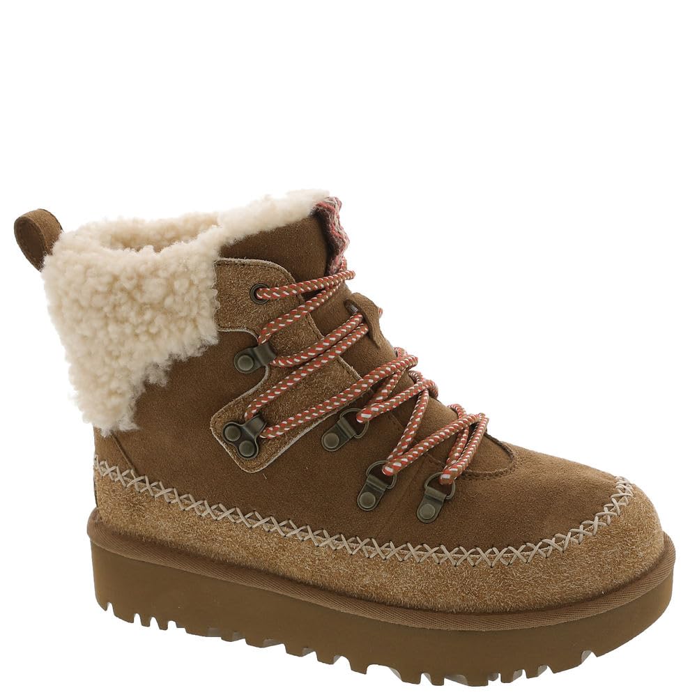 Bota De Moda Ugg Classic Alpine Con Cordones Para Mujer, Color Castaño 7 - Venta Internacional.