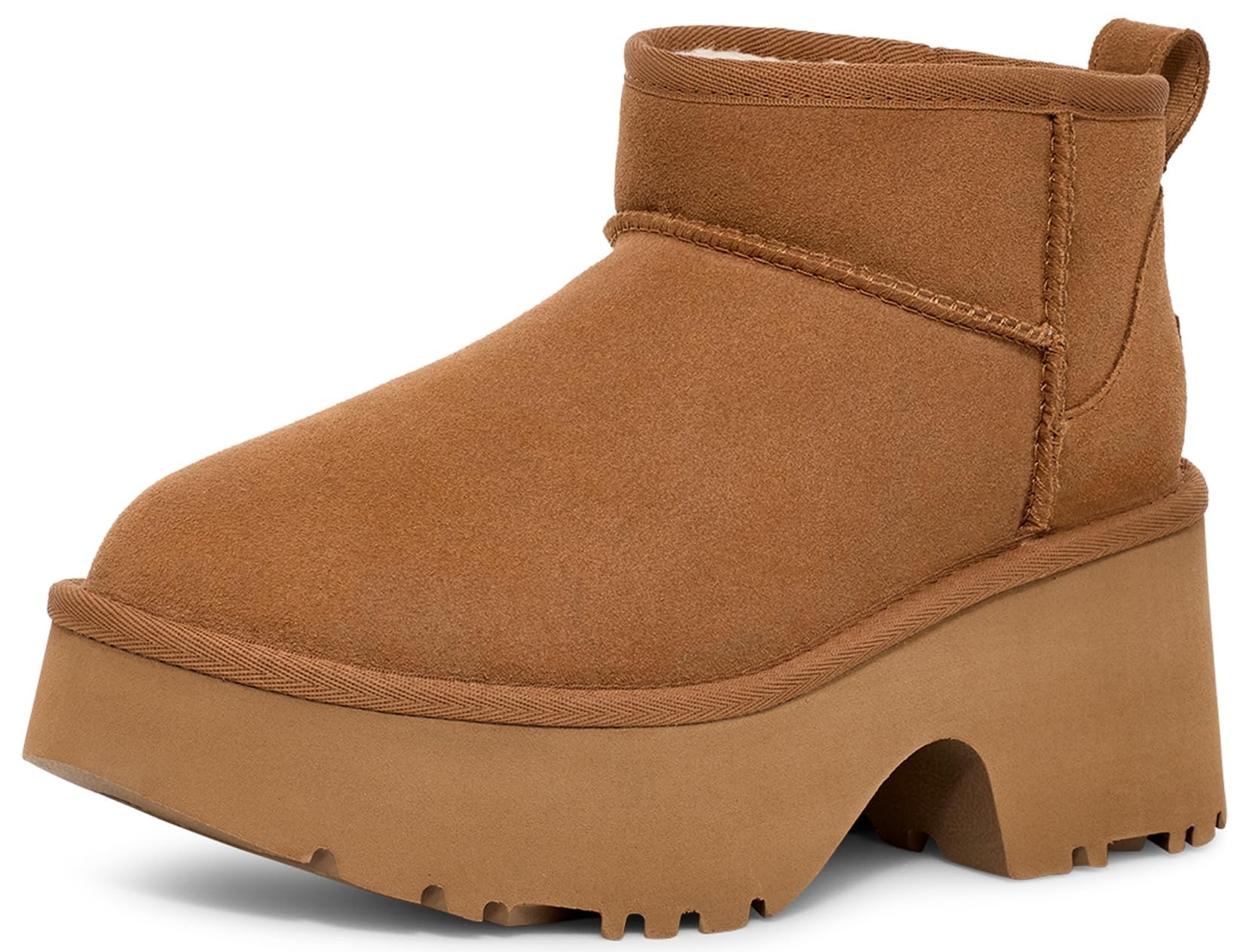 Bota De Moda Ugg Classic Ultra Mini New Heights Para Mujer, Color Castaño - Venta Internacional.