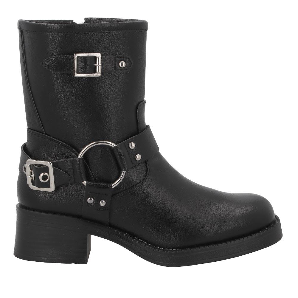 Botin Real Jungle Mujer Durables Tacon Medio Negro