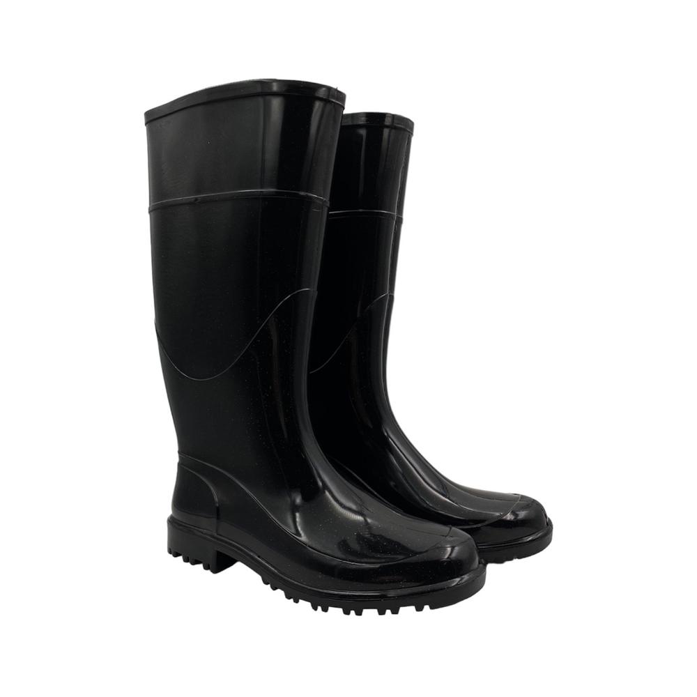 Foto 2 pulgar | Bota Mujer Top Moda Lluvia Impermeable Larga Negro