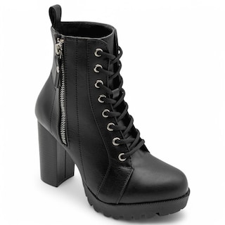 Foto 1 | Botín Con Tacón Exterior Piel Vegana Color Negro Para Mujer De Rbcollection