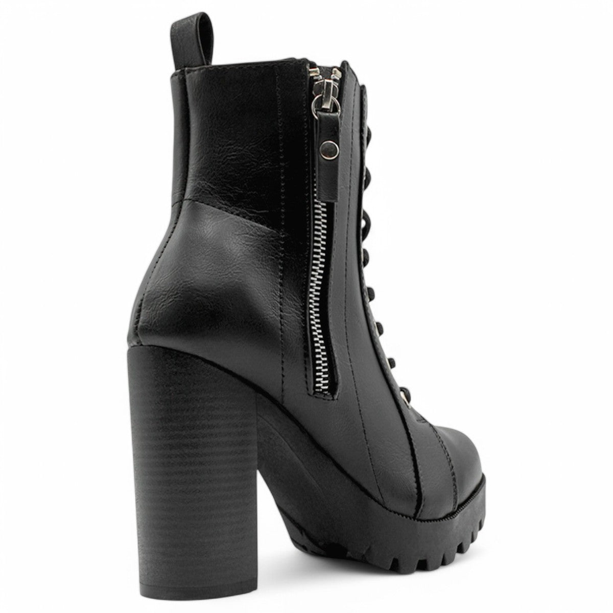 Foto 4 pulgar | Botín Con Tacón Exterior Piel Vegana Color Negro Para Mujer De Rbcollection