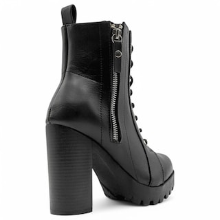 Foto 3 | Botín Con Tacón Exterior Piel Vegana Color Negro Para Mujer De Rbcollection