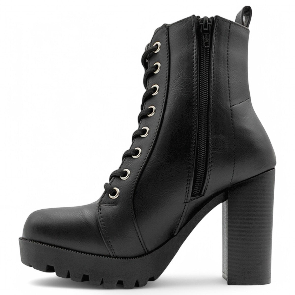 Foto 5 pulgar | Botín Con Tacón Exterior Piel Vegana Color Negro Para Mujer De Rbcollection
