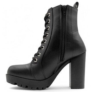 Foto 4 | Botín Con Tacón Exterior Piel Vegana Color Negro Para Mujer De Rbcollection