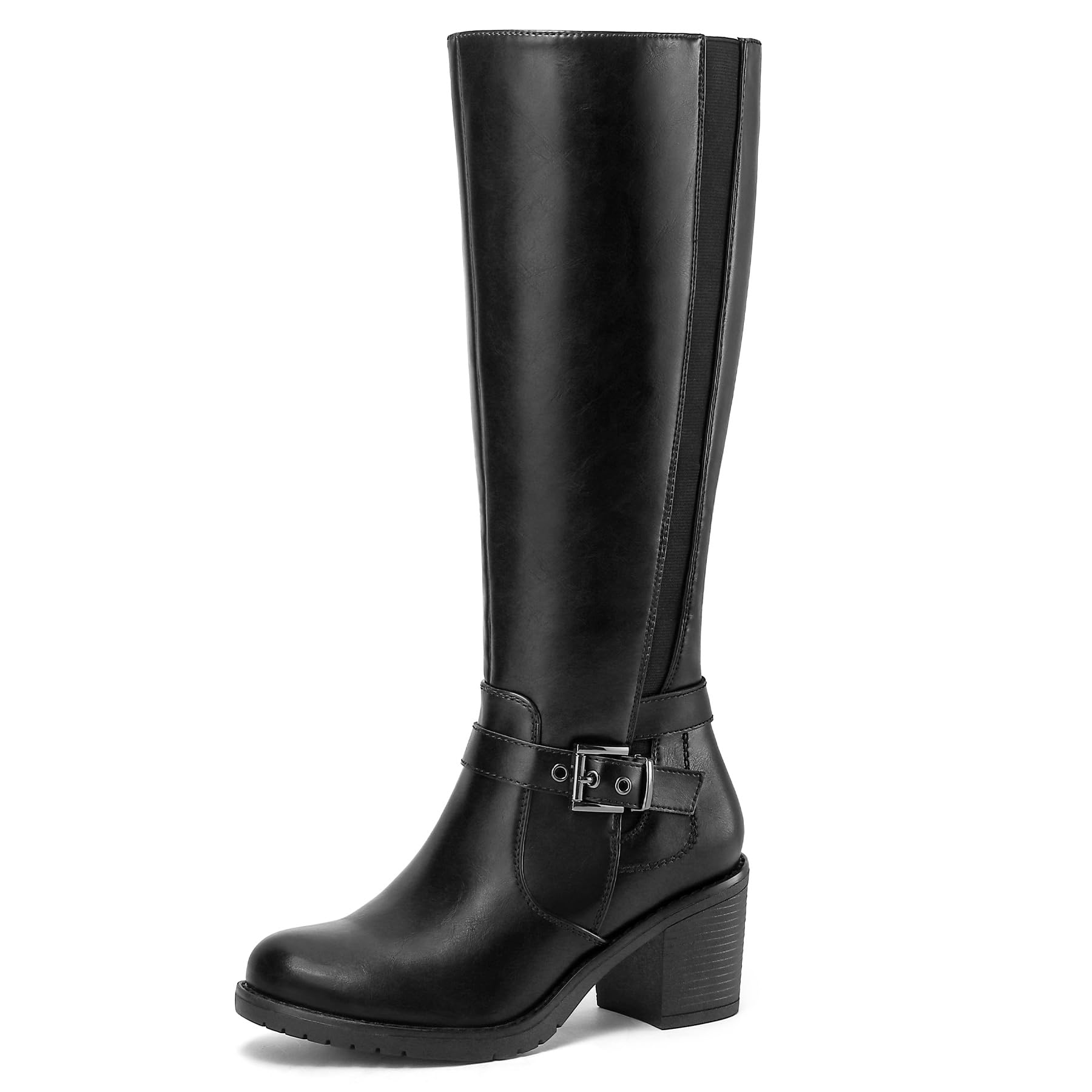Foto 2 pulgar | Botas Mysoft Hasta La Rodilla Para Mujer, Tacones Gruesos, Negras - Venta Internacional.