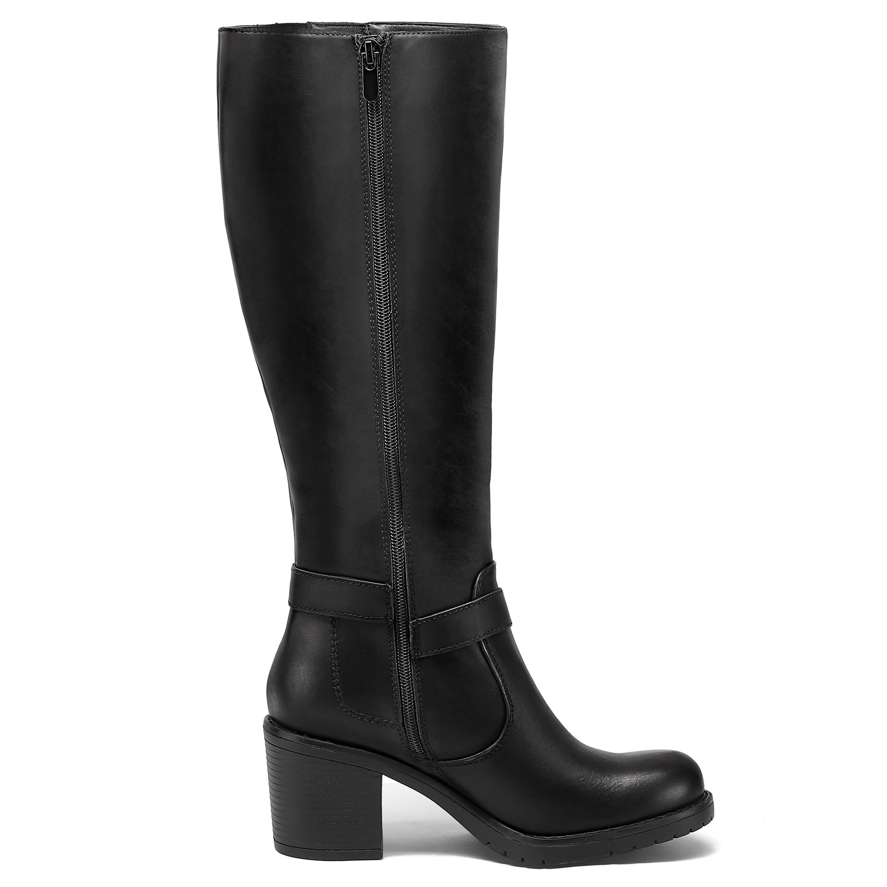 Foto 3 pulgar | Botas Mysoft Hasta La Rodilla Para Mujer, Tacones Gruesos, Negras - Venta Internacional.