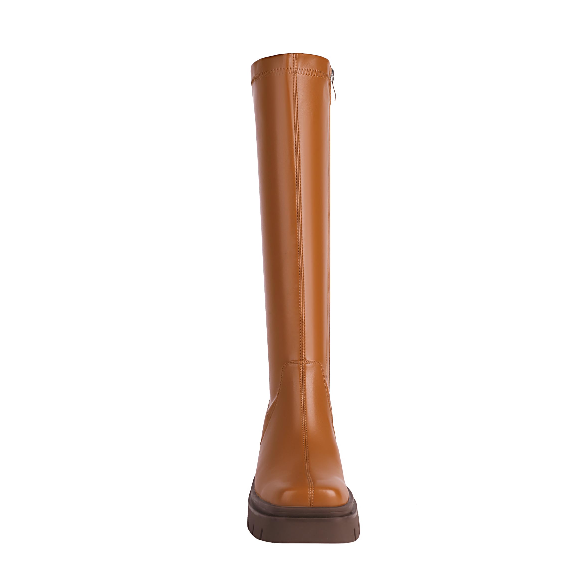 Foto 7 pulgar | Botas Vivianly Con Tacón Grueso Hasta La Rodilla Para Mujer, Color Marrón, Talla 6 - Venta Internacional.