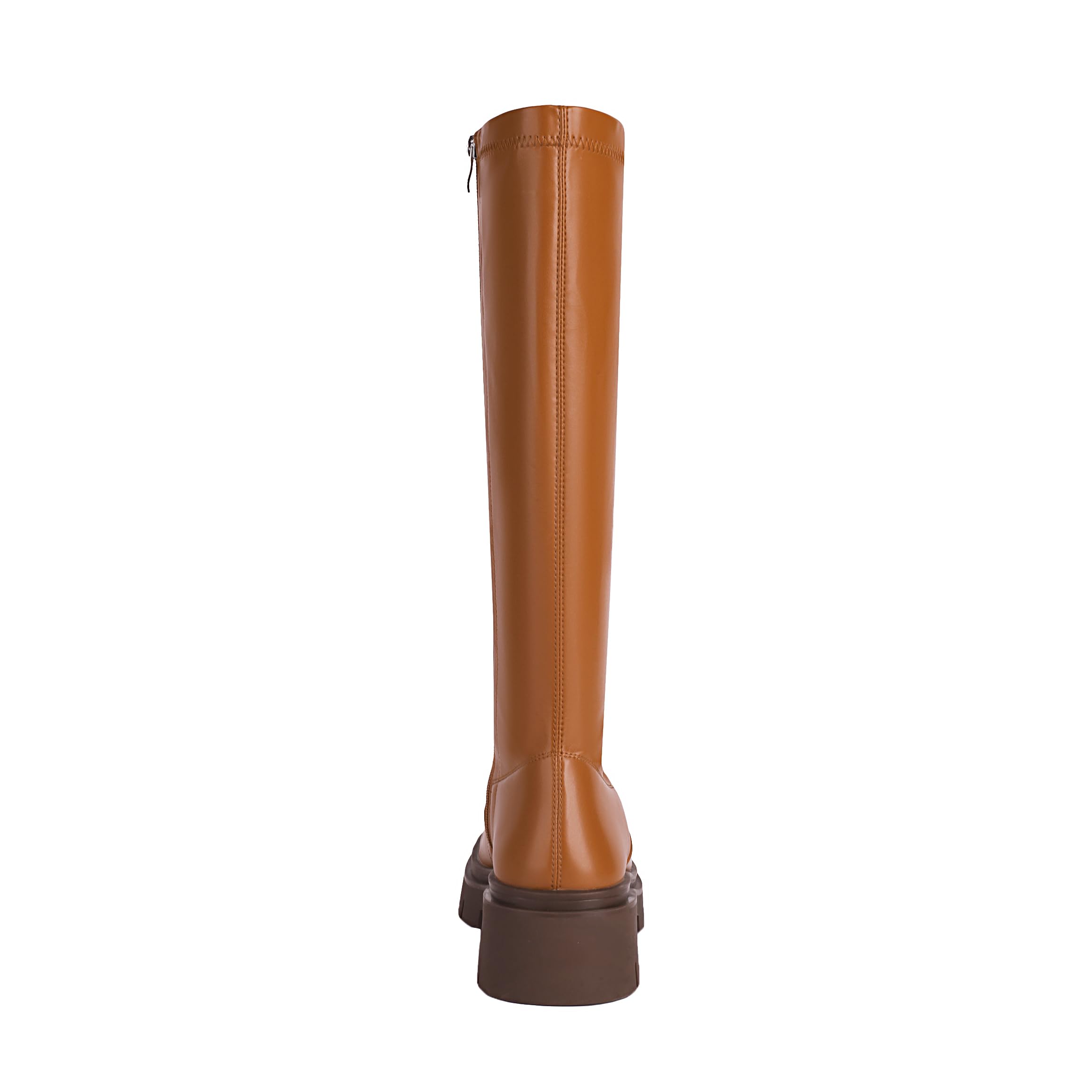 Foto 8 pulgar | Botas Vivianly Con Tacón Grueso Hasta La Rodilla Para Mujer, Color Marrón, Talla 6 - Venta Internacional.
