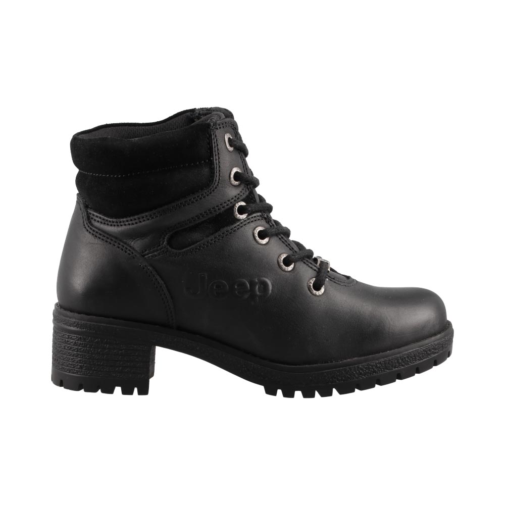 Foto 1 | Botas Jeep 19051 Negro Botín En Piel Para Dama Casuales Mujer Talla 22 A 27 M
