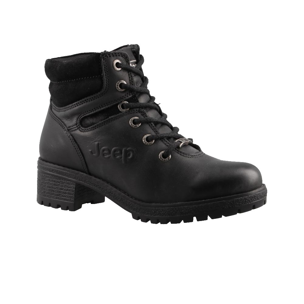 Foto 2 | Botas Jeep 19051 Negro Botín En Piel Para Dama Casuales Mujer Talla 22 A 27 M