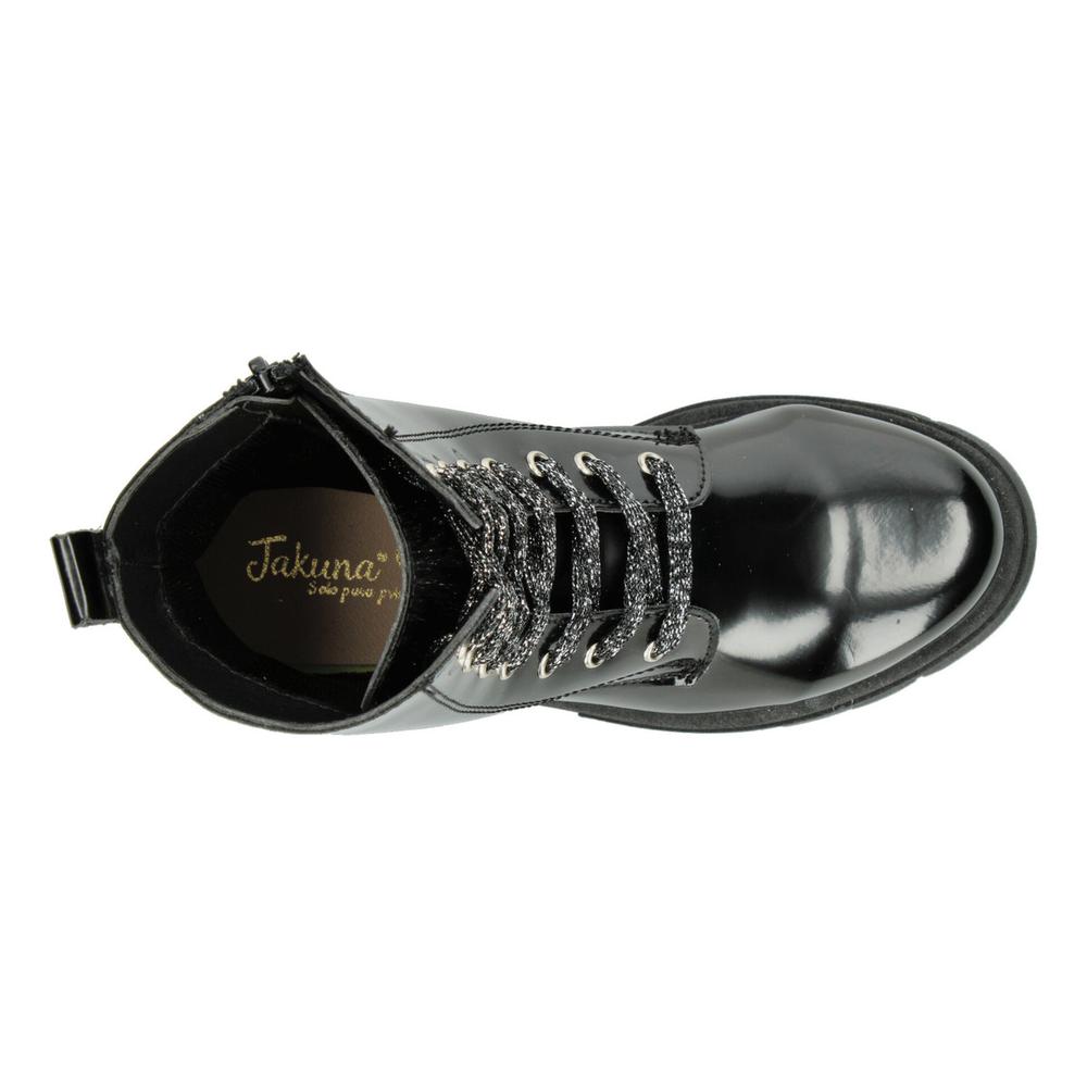 Foto 8 | Bota Borcegos Mujer Jakuna Color Negro Cintas Ajustables Negro